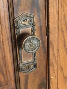Manitowoc Lodge's antique, custom made Masonic doorknob